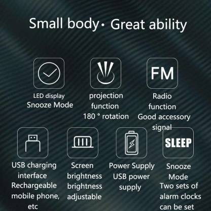 Digital Alarm Clock with Large LED Display and FM Radio