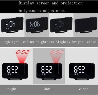 Digital Alarm Clock with Large LED Display and FM Radio