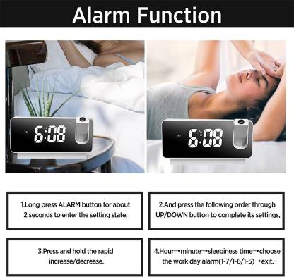 Digital Projector & Mirror Screening Alarm Clock