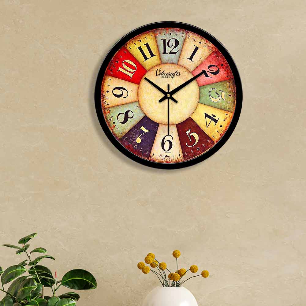 Multi-color Round Number Designer Wall Clock