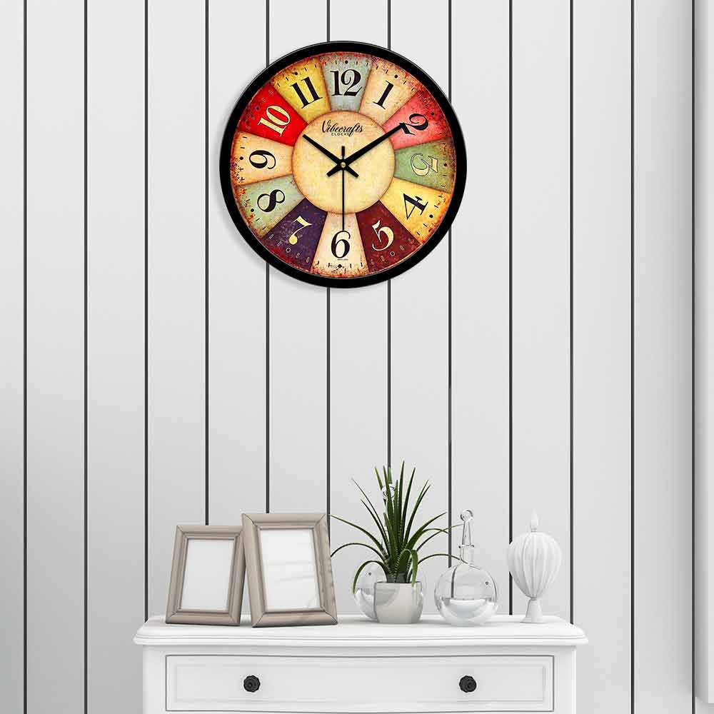 Multi-color Round Number Designer Wall Clock