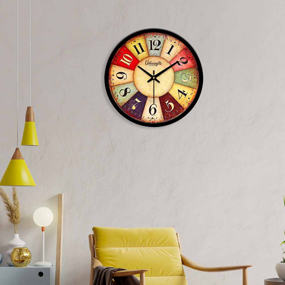 Multi-color Round Number Designer Wall Clock