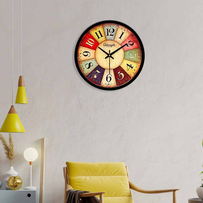 Multi-color Round Number Designer Wall Clock