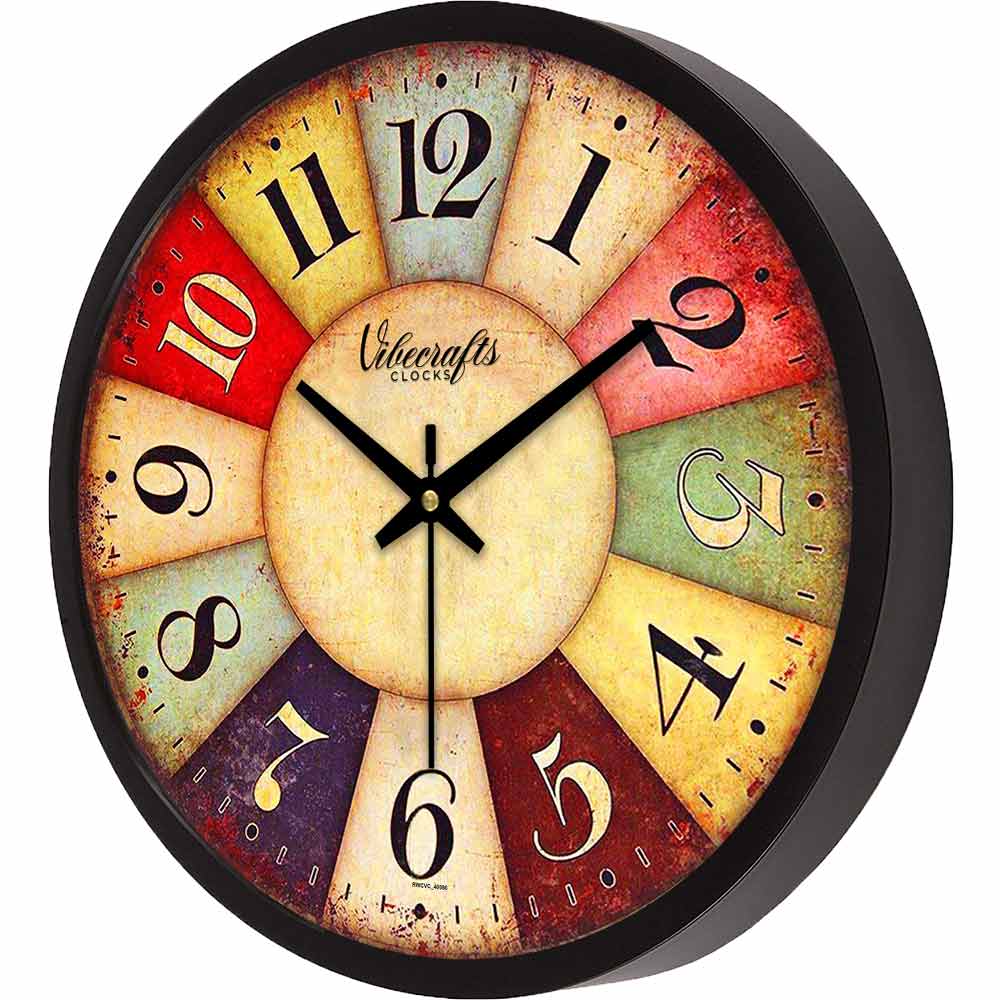 Multi-color Round Number Designer Wall Clock