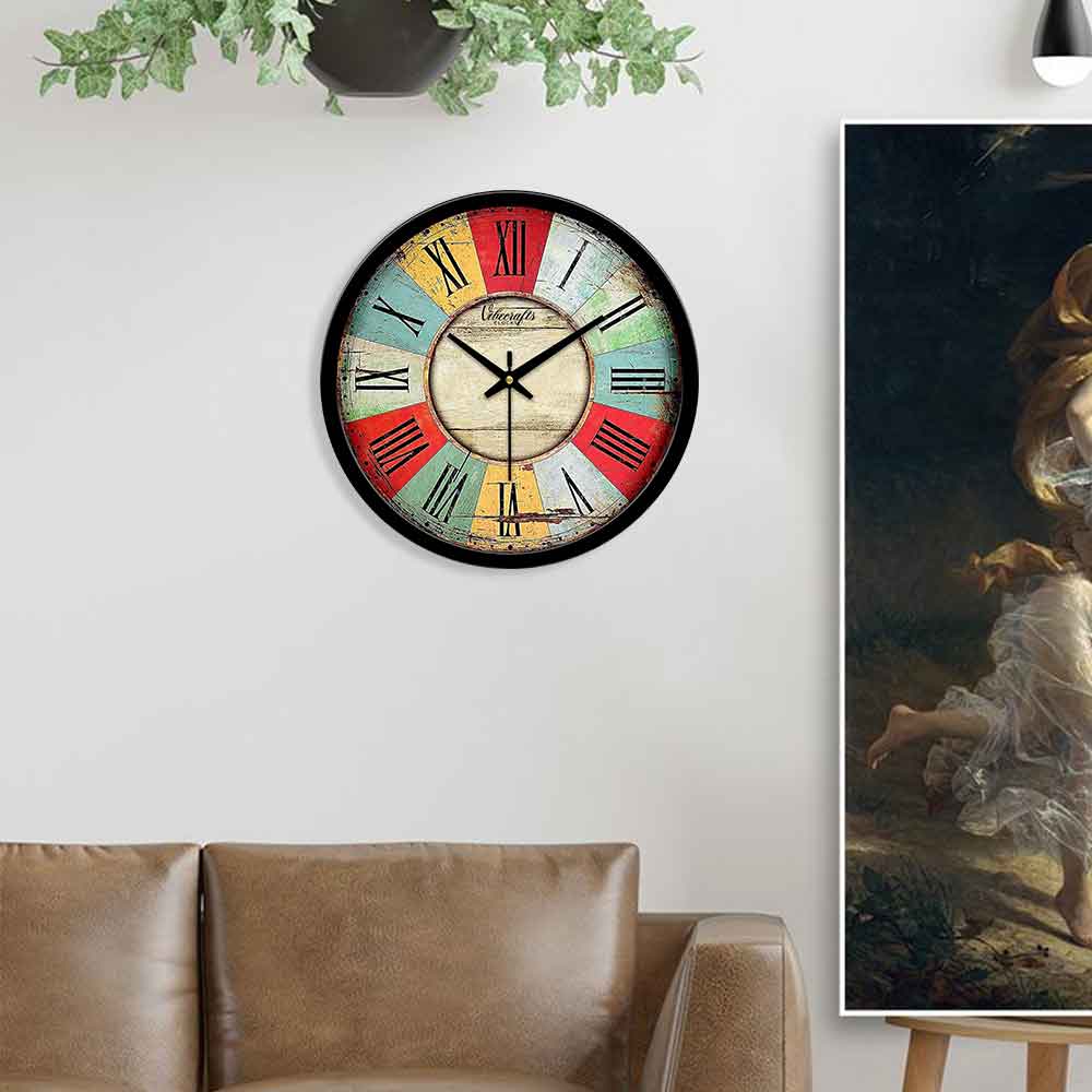 Vintage Style Roman Number Printed Wall Clock
