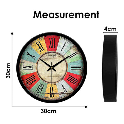 Vintage Style Roman Number Printed Wall Clock
